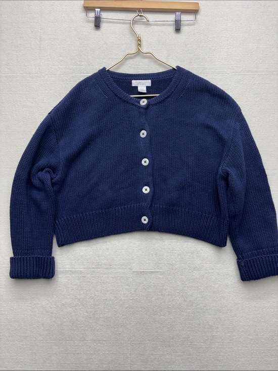 Caroline Constas Sweaters - Caroline Constas | medium Cropped Navy Button-Front Women's Sweater